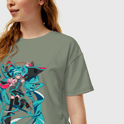 Футболка оверсайз женская Hatsune Miku Expo, цвет: авокадо — фото 2