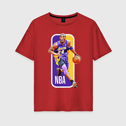 Футболка оверсайз женская NBA Kobe Bryant, цвет: красный