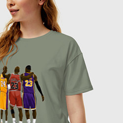Футболка оверсайз женская Kobe, Michael, LeBron, цвет: авокадо — фото 2
