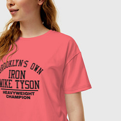 Футболка оверсайз женская Iron Mike Tyson, цвет: коралловый — фото 2