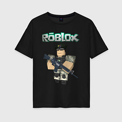 Футболка оверсайз женская Roblox Defender, цвет: черный