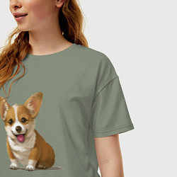 Футболка оверсайз женская КОРГИ, цвет: авокадо — фото 2