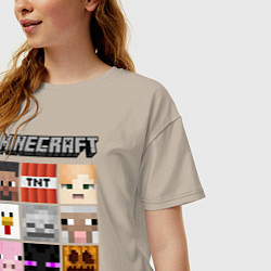 Футболка оверсайз женская MINECRAFT, цвет: миндальный — фото 2