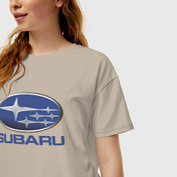 Футболка оверсайз женская SUBARU, цвет: миндальный — фото 2