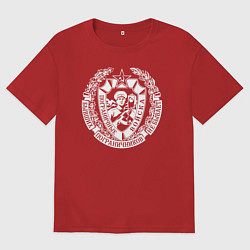 Футболка оверсайз женская Пограничные Войска, цвет: красный