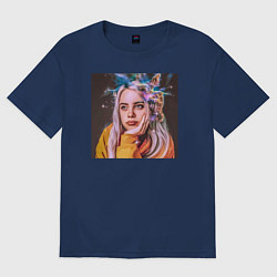 Футболка оверсайз женская Billie Eilish, цвет: тёмно-синий