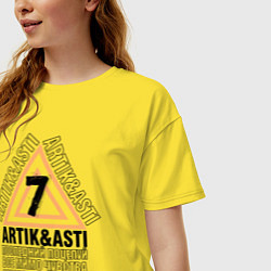 Футболка оверсайз женская Artik & Asti, цвет: желтый — фото 2