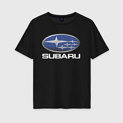 Футболка оверсайз женская SUBARU, цвет: черный