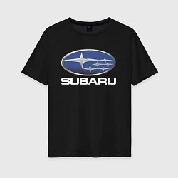 Футболка оверсайз женская SUBARU, цвет: черный