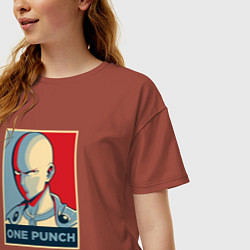 Футболка оверсайз женская ONE-PUNCH MAN, цвет: кирпичный — фото 2