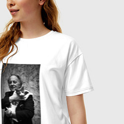 Футболка оверсайз женская Бродский и кот, цвет: белый — фото 2