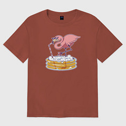 Футболка оверсайз женская Фламинго, цвет: кирпичный