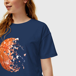 Футболка оверсайз женская BasketBall, цвет: тёмно-синий — фото 2