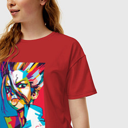 Футболка оверсайз женская EMC2 Аниме Доктор Стоун, цвет: красный — фото 2