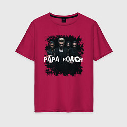 Футболка оверсайз женская Papa roach, цвет: маджента