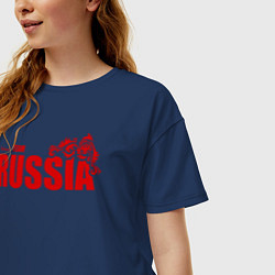 Футболка оверсайз женская Russia, цвет: тёмно-синий — фото 2