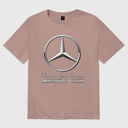 Футболка оверсайз женская MERCEDES-BENZ AMG, цвет: пыльно-розовый