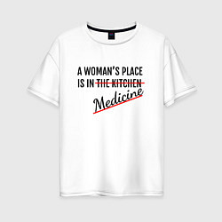 Футболка оверсайз женская Женщина в медицине, цвет: белый