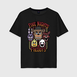 Футболка оверсайз женская FIVE NIGHTS AT FREDDYS, цвет: черный
