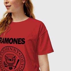 Футболка оверсайз женская RAMONES, цвет: красный — фото 2