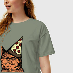 Футболка оверсайз женская PIZZA PARTY, цвет: авокадо — фото 2