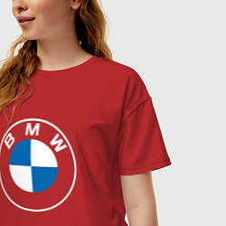 Футболка оверсайз женская BMW LOGO 2020, цвет: красный — фото 2