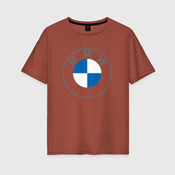 Футболка оверсайз женская BMW LOGO 2020, цвет: кирпичный