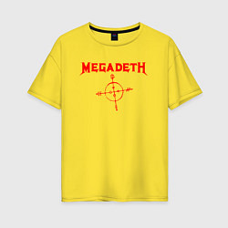 Футболка оверсайз женская Megadeth, цвет: желтый