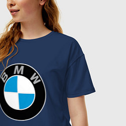 Футболка оверсайз женская BMW, цвет: тёмно-синий — фото 2