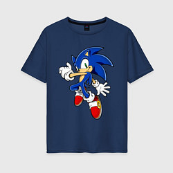 Футболка оверсайз женская Sonic, цвет: тёмно-синий