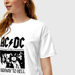 Футболка оверсайз женская ACDC highway to hell, цвет: белый — фото 2