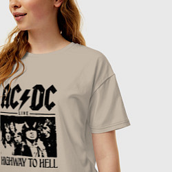 Футболка оверсайз женская ACDC highway to hell, цвет: миндальный — фото 2