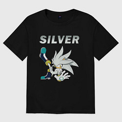 Футболка оверсайз женская SONIC Silver, цвет: черный