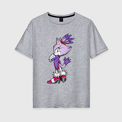 Футболка оверсайз женская SONIC Кошка Блейз, цвет: меланж