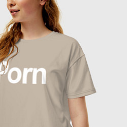 Футболка оверсайз женская Porn, цвет: миндальный — фото 2