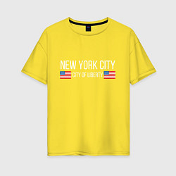 Футболка оверсайз женская NEW YORK, цвет: желтый