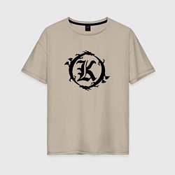 Футболка оверсайз женская Кукрыниксы спина, цвет: миндальный