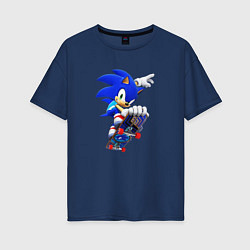 Футболка оверсайз женская SONIC, цвет: тёмно-синий