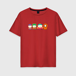 Футболка оверсайз женская South Park Саус Парк, цвет: красный