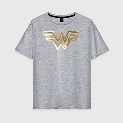 Футболка оверсайз женская Wonder Woman logo, цвет: меланж