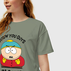 Футболка оверсайз женская South Park, Эрик Картман, цвет: авокадо — фото 2