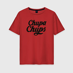 Футболка оверсайз женская Chupa-Chups Logo, цвет: красный
