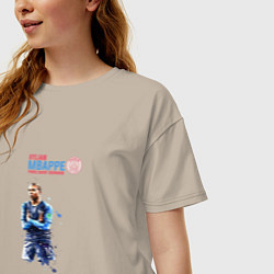 Футболка оверсайз женская Мбаппе, цвет: миндальный — фото 2