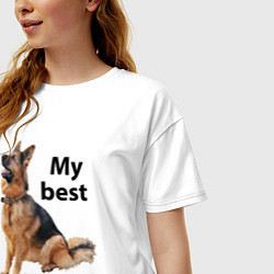 Футболка оверсайз женская Овчарка, цвет: белый — фото 2