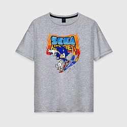 Футболка оверсайз женская Sonic:Sega Heroes, цвет: меланж