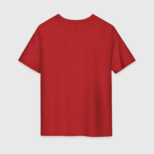 Женская футболка оверсайз Курьер - Енот - Пенсия / Красный – фото 2
