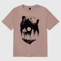 Футболка оверсайз женская Bear, цвет: пыльно-розовый