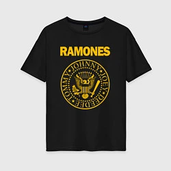 Футболка оверсайз женская RAMONES, цвет: черный