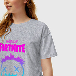 Футболка оверсайз женская TRAVIS SCOTT X FORTNITE, цвет: меланж — фото 2