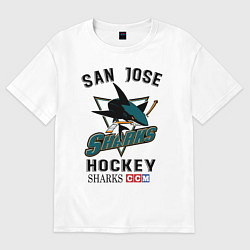 Футболка оверсайз женская SAN JOSE SHARKS, цвет: белый